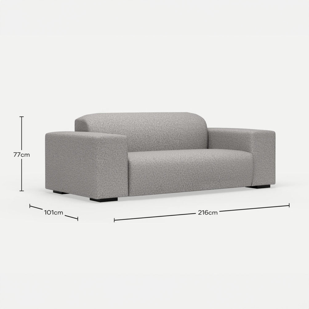 2 Seater Couch Kuba Grey