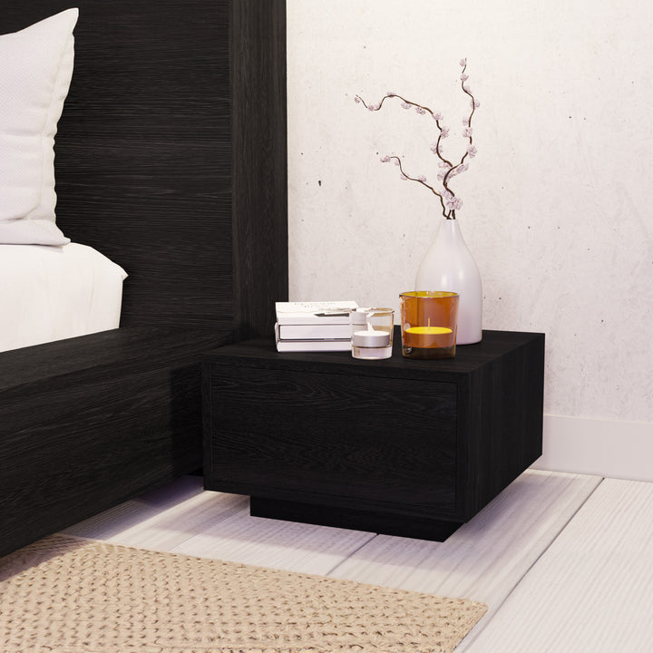 Floating Platform Bed Antares Queen - Jet Black