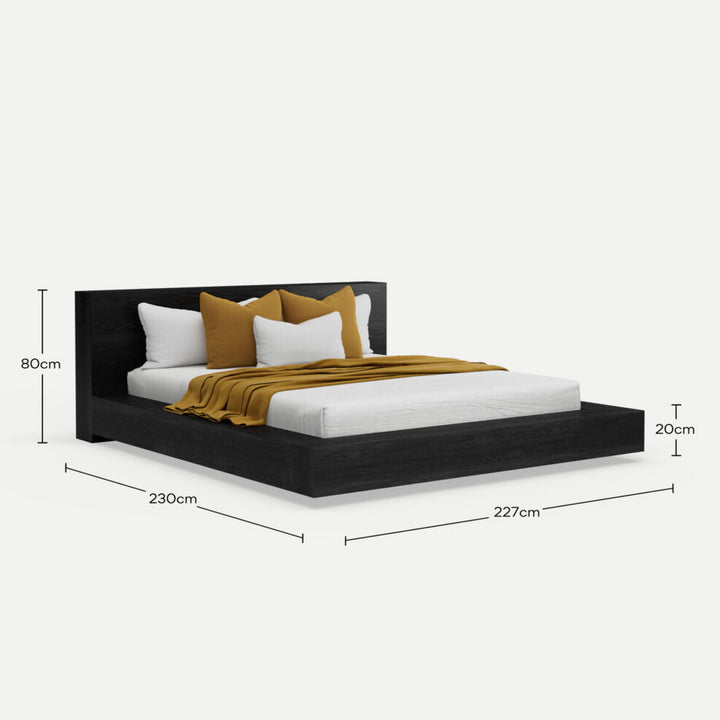 Floating Platform Bed Antares King - Jet Black