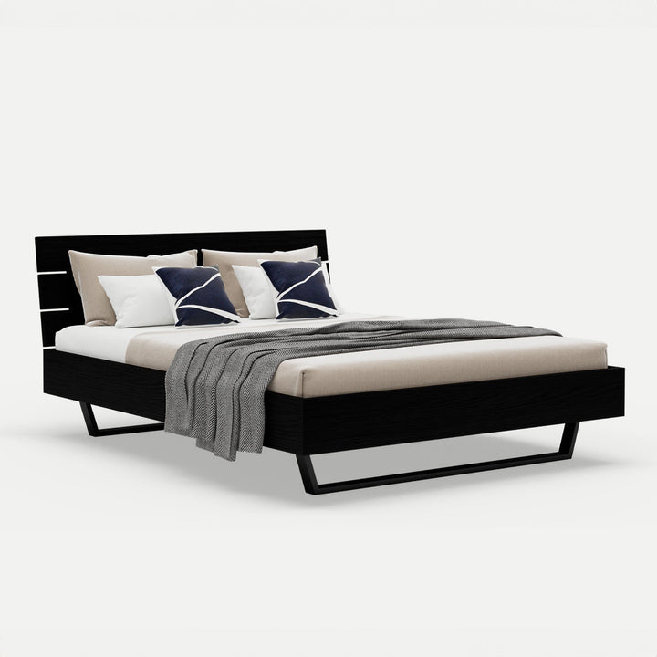 Oak Bed Motto Queen XL - Intense Black
