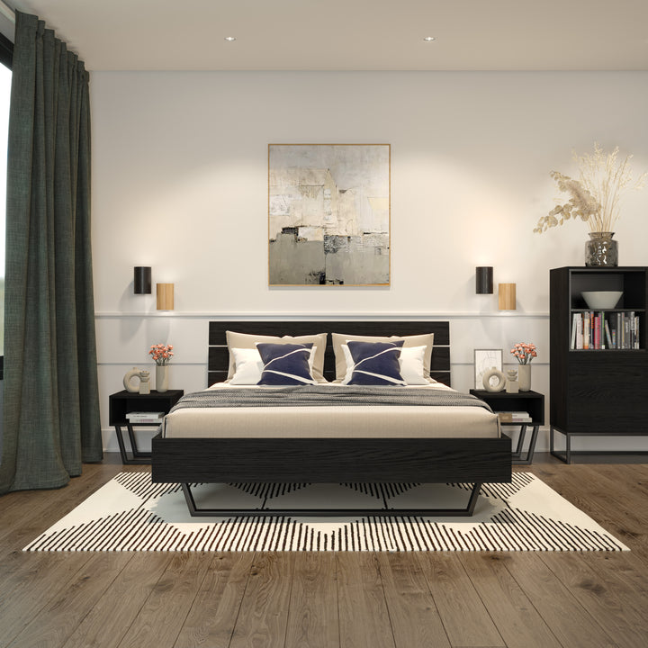 Oak Bed Motto King - Intense Black