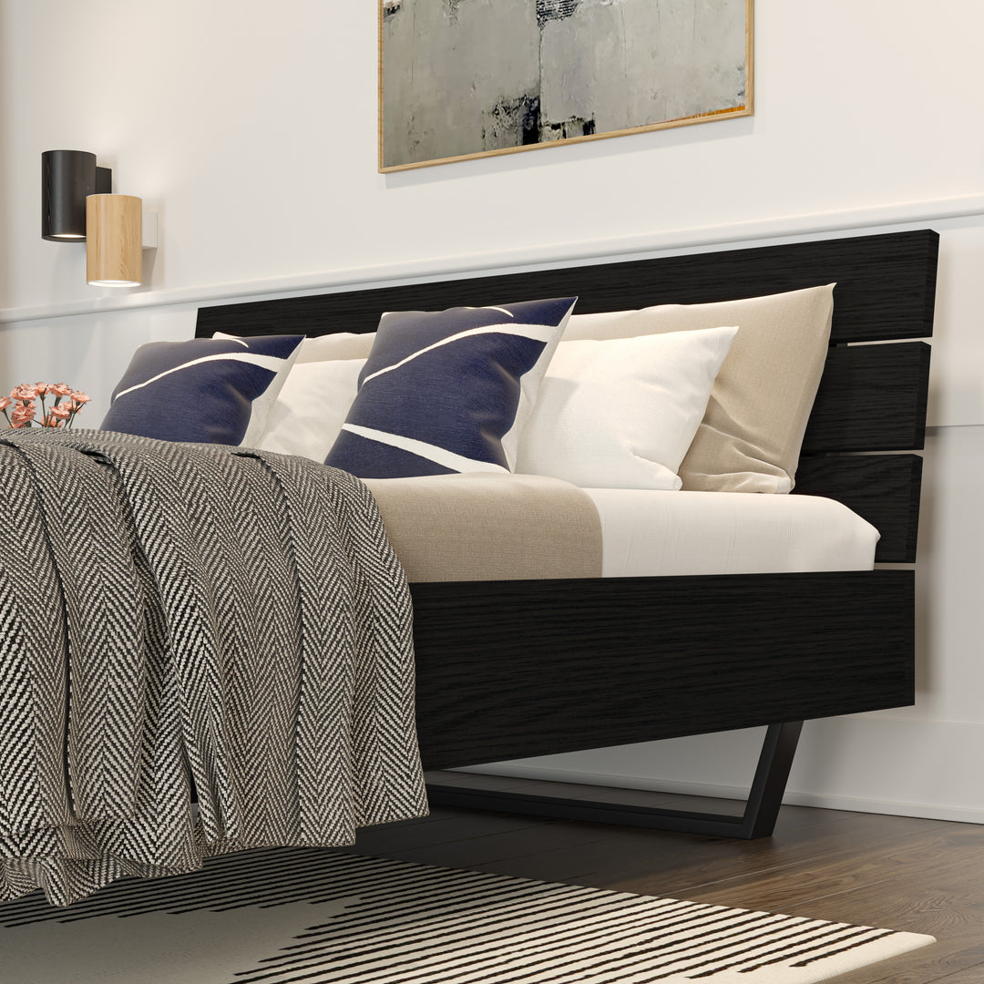 Oak Bed Motto Queen XL - Intense Black