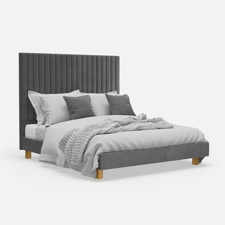 Platform Bed Sirius King - Excalibur Grey Velvet