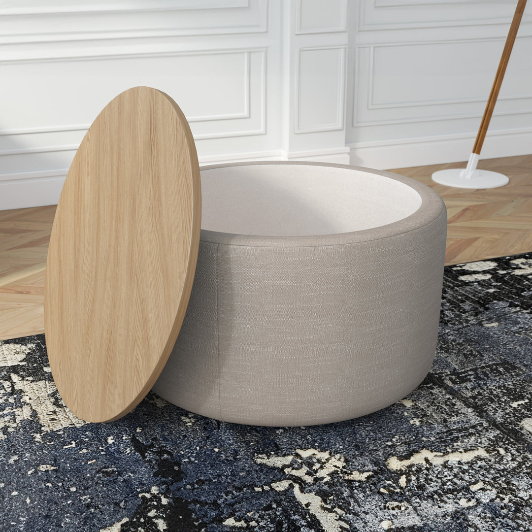 Coffee Table Culla Plaster Beige with Oak Top