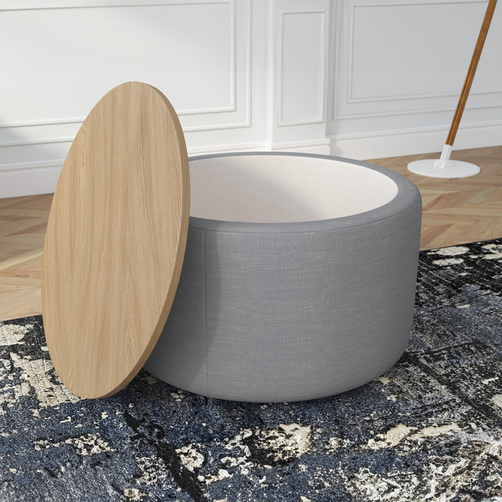 Coffee Table Culla Cement Fabric with Oak Top