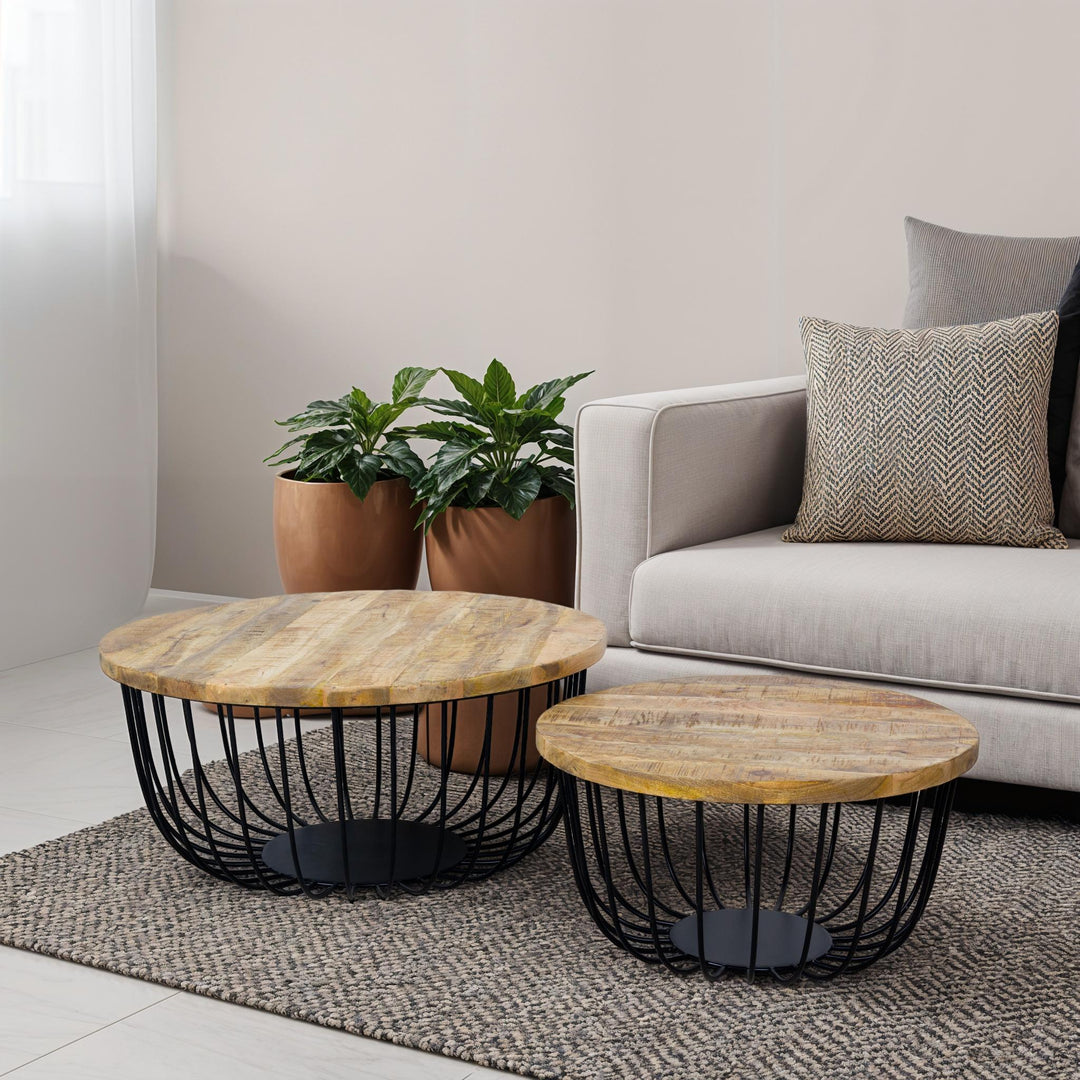 Coffee Table Set Enzo Natural Wood