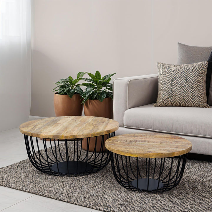 Coffee Table Set Enzo Natural Wood