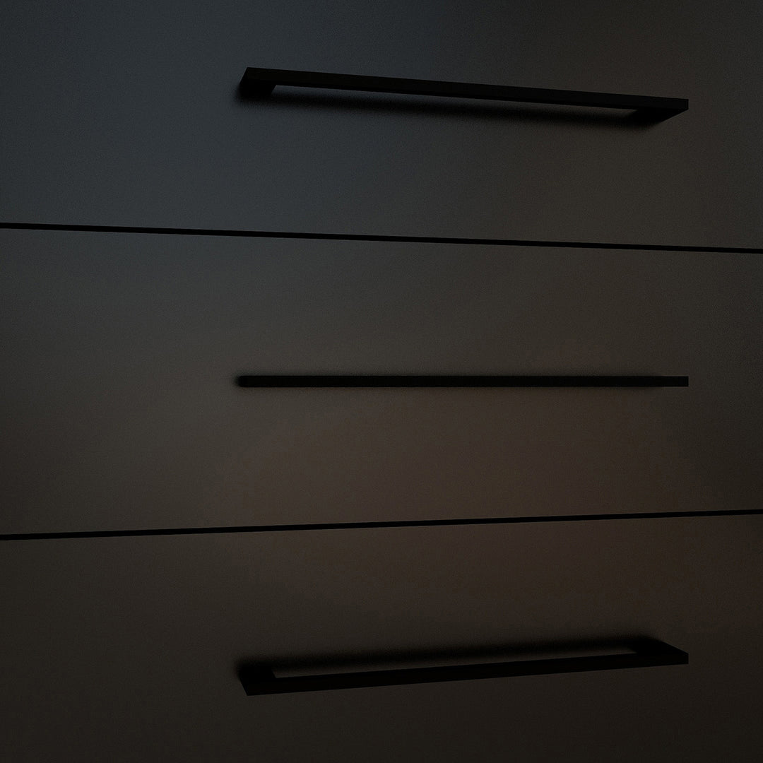 3 Drawer Server Lilo Satin Black - Black Frame