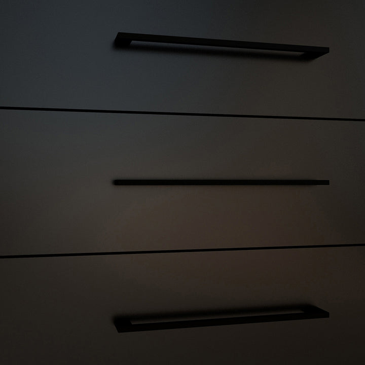3 Drawer Server Lilo Satin Black - Black Frame