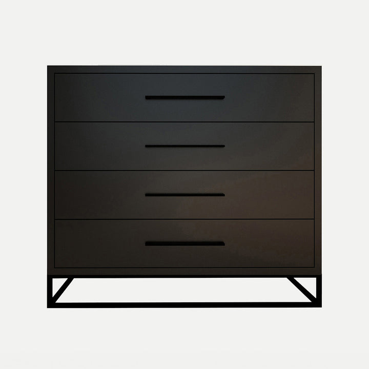 4 Drawer Server Lilo Satin Black - Black Frame