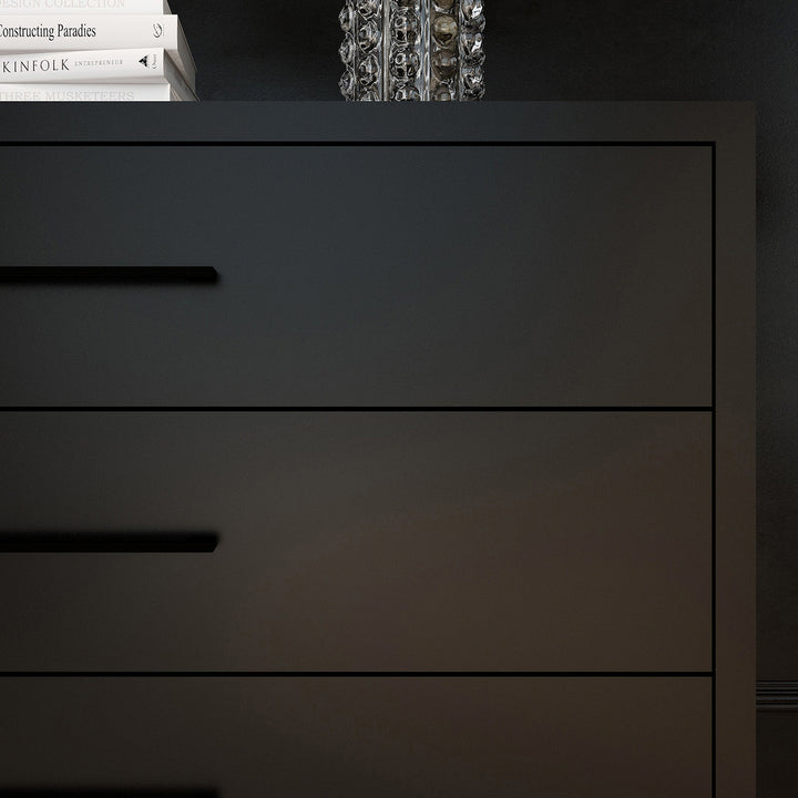 4 Drawer Server Lilo Satin Black - Black Frame