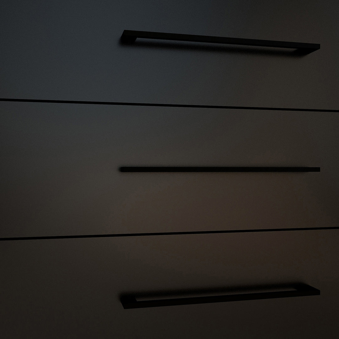 4 Drawer Server Lilo Satin Black - Black Frame