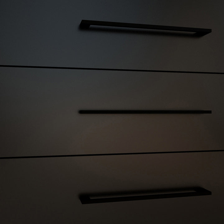 4 Drawer Server Lilo Satin Black - Black Frame