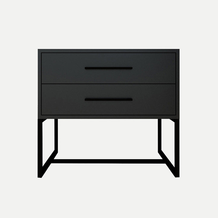 Bedside Pedestal Lilo Satin Black - Black Frame