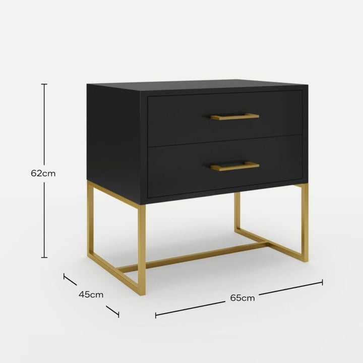 Bedside Pedestal Lilo Satin Black