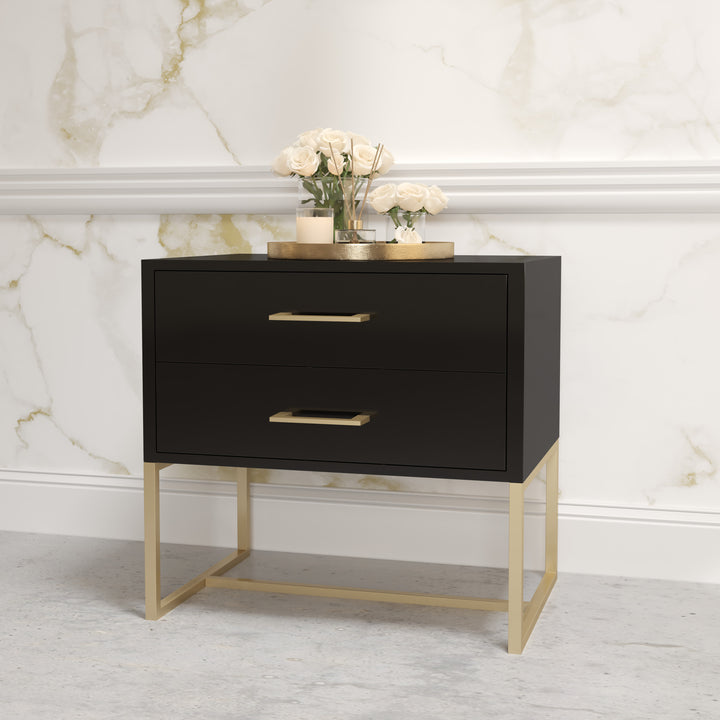 Bedside Pedestal Lilo Satin Black