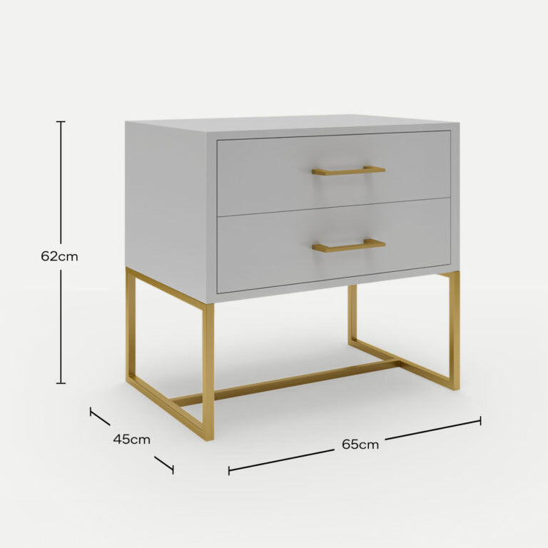 Bedside Pedestal Lilo Satin Light Grey