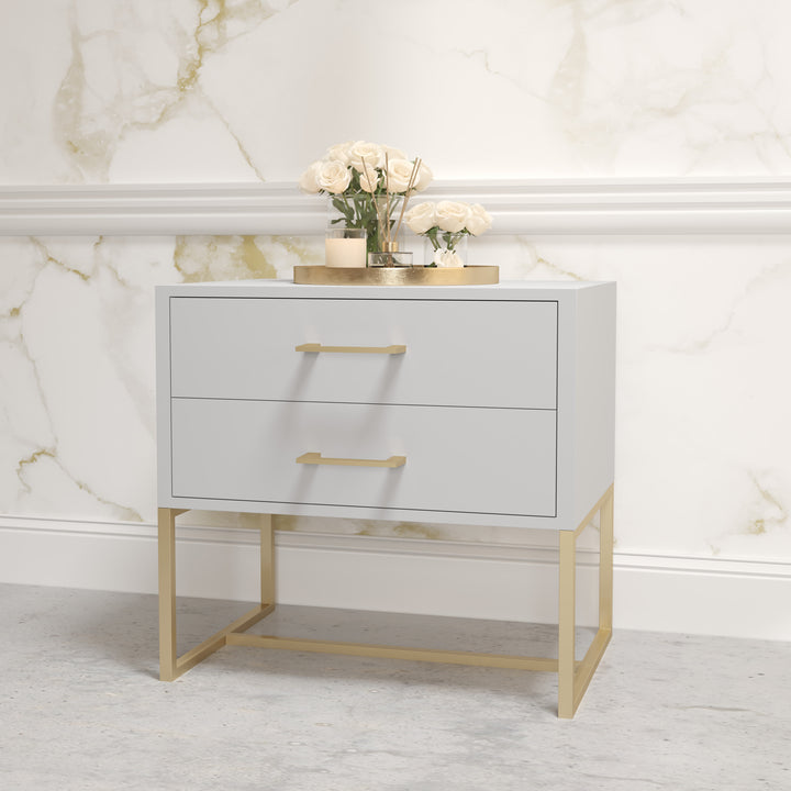 Bedside Pedestal Lilo Satin Light Grey
