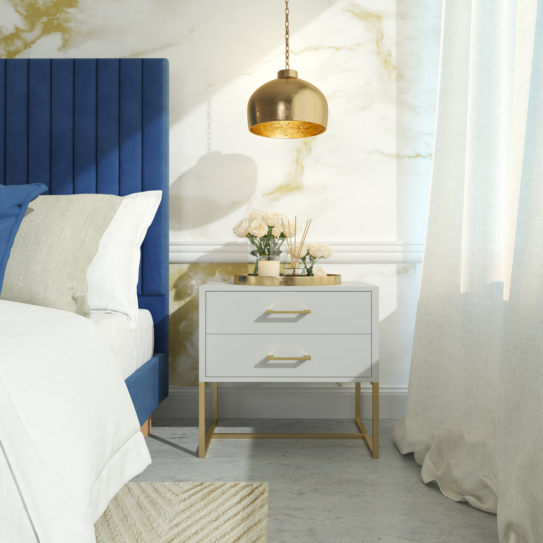 Bedside Pedestal Lilo Satin Light Grey