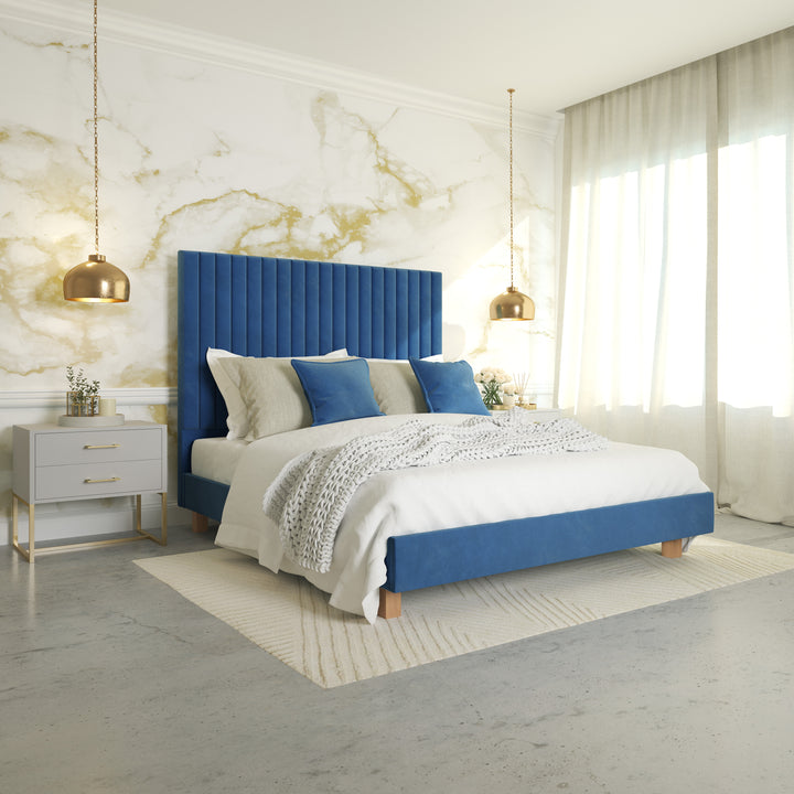 Bedside Pedestal Lilo Satin Light Grey