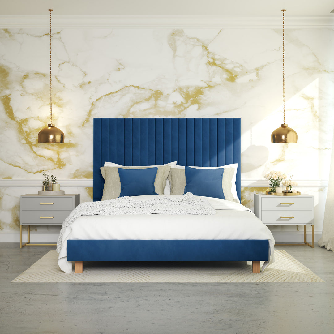 Bedside Pedestal Lilo Satin Light Grey