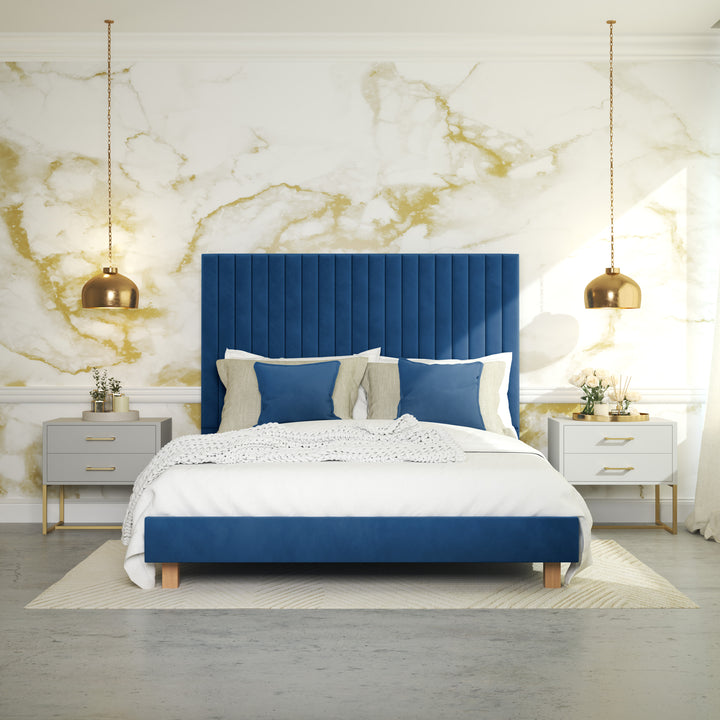 Bedside Pedestal Lilo Satin Light Grey