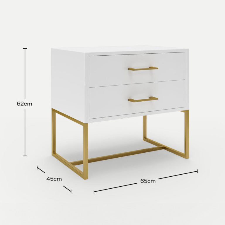 Bedside Pedestal Lilo Satin White