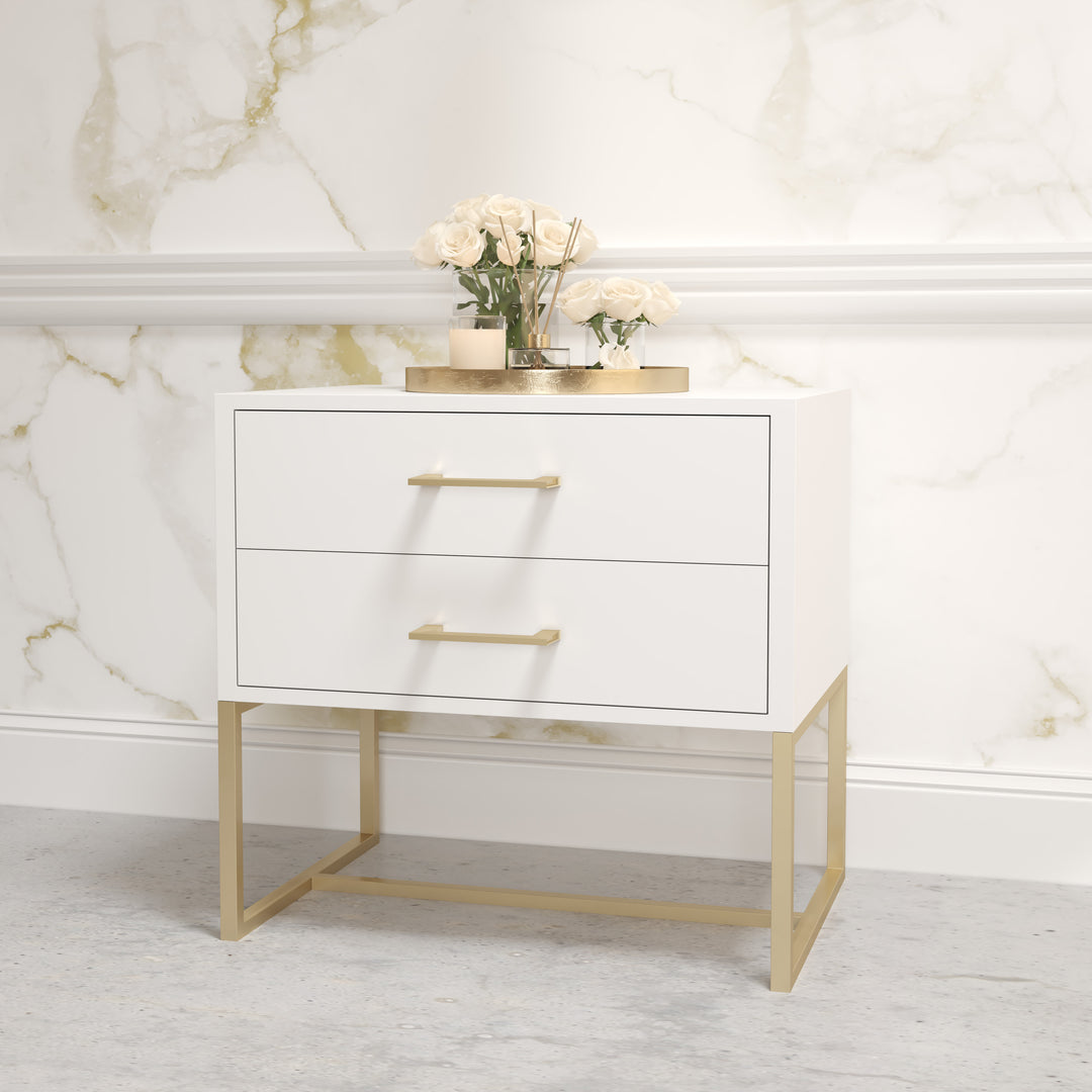 Bedside Pedestal Lilo Satin White