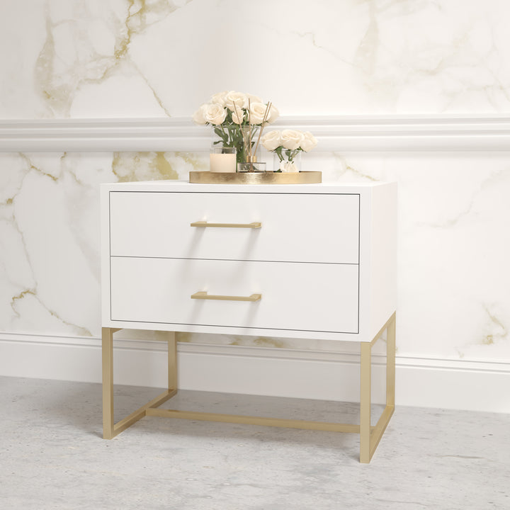 Bedside Pedestal Lilo Satin White