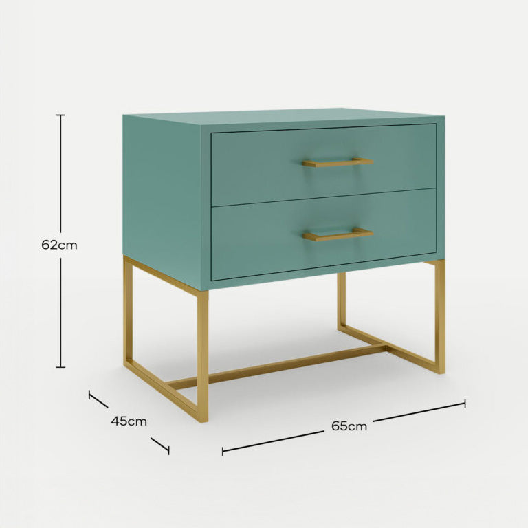 Bedside Pedestal Lilo Satin Turquoise