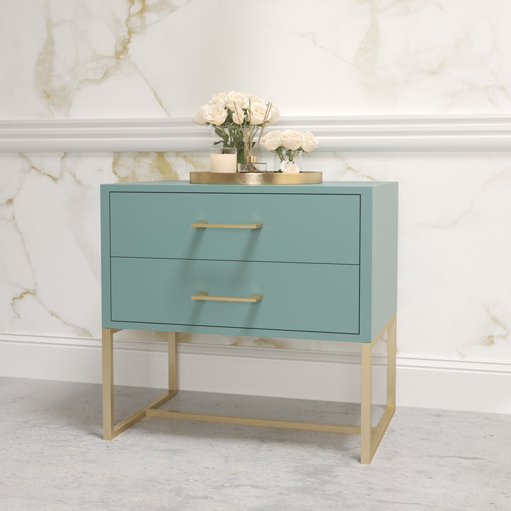 Bedside Pedestal Lilo Satin Turquoise