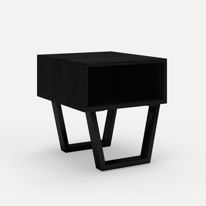 Oak Bedside Pedestal Motto Intense black