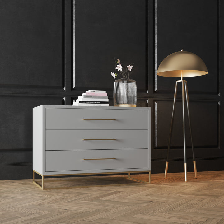 3 Drawer Server Lilo Satin Light Grey