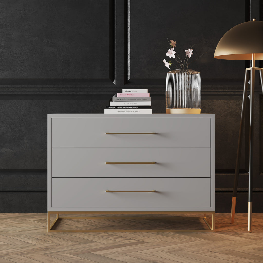 3 Drawer Server Lilo Satin Light Grey