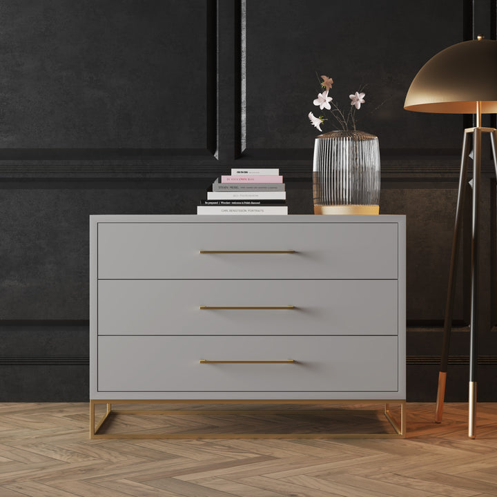 3 Drawer Server Lilo Satin Light Grey