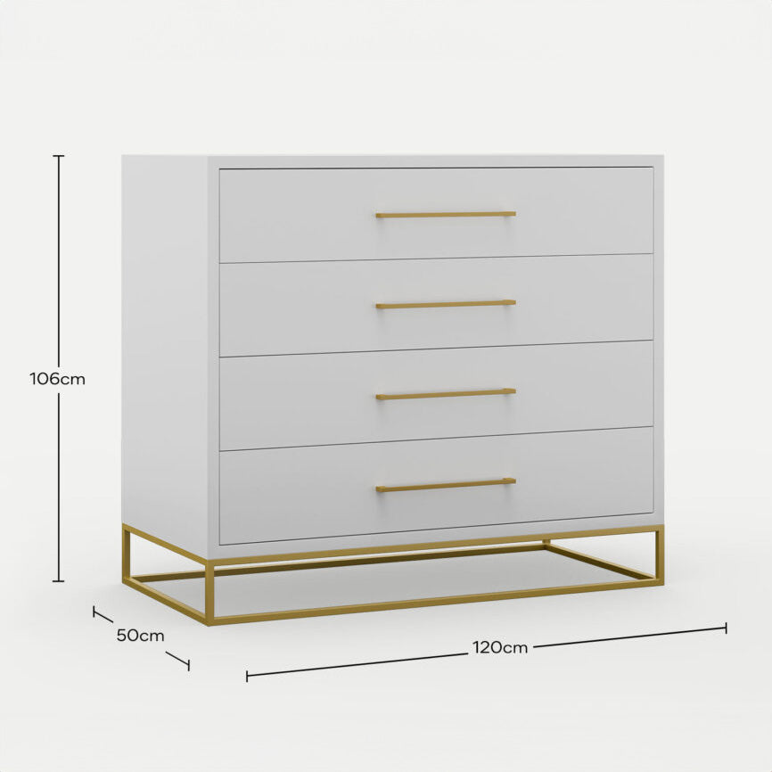 4 Drawer Server Lilo Satin Light Grey