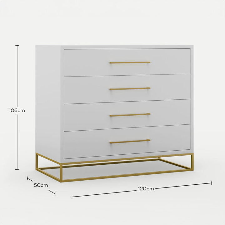 4 Drawer Server Lilo Satin Light Grey