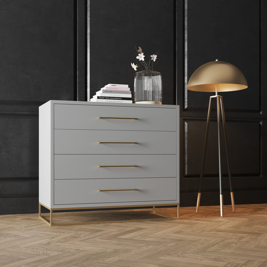 4 Drawer Server Lilo Satin Light Grey