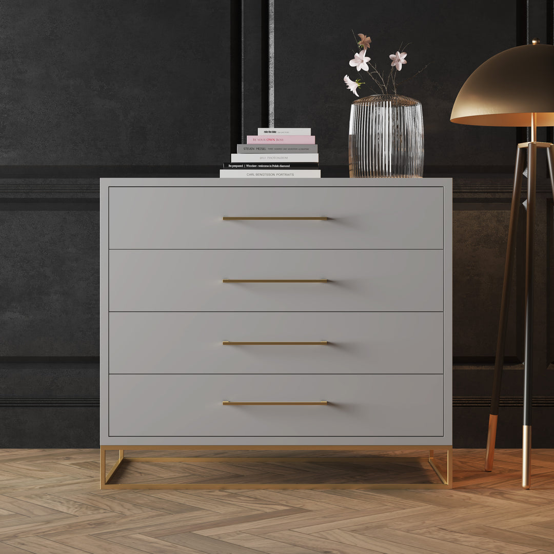 4 Drawer Server Lilo Satin Light Grey