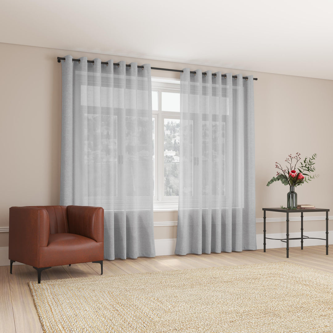 Sheer Curtain Eyelet Light Grey – 230 x 250cm