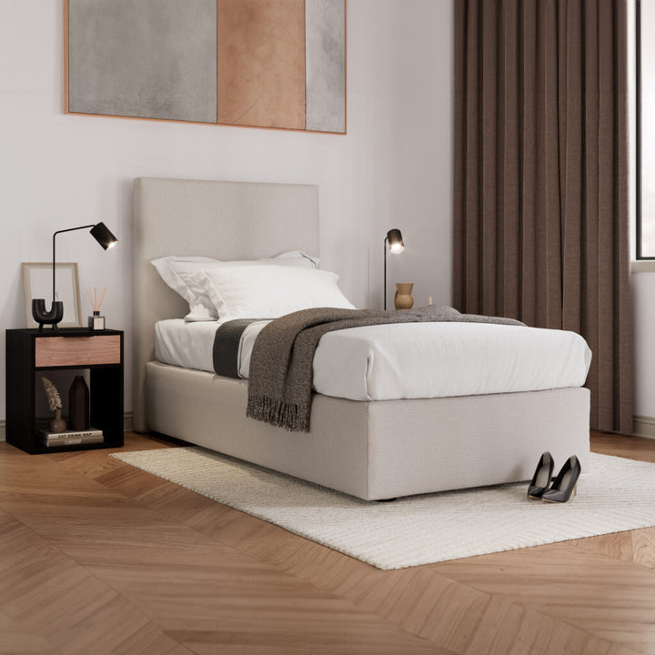 Bed Base Letta Single - Ivory