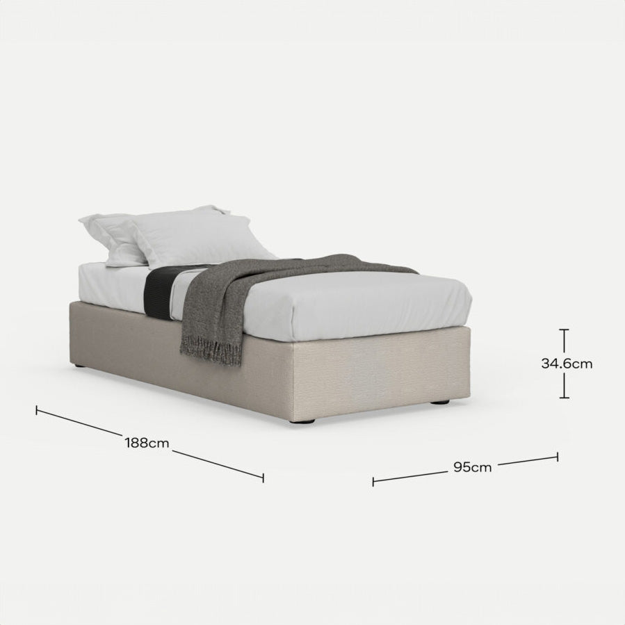 Bed Base Letta Single - Ivory