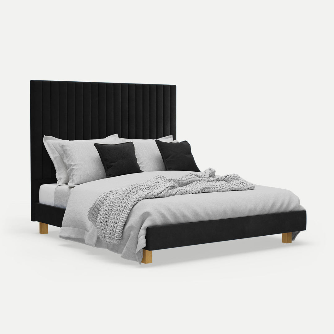 Platform Bed Sirius Double - Phantom Black Velvet
