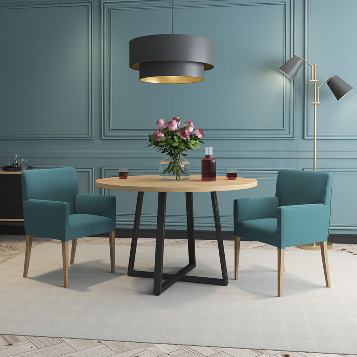 4-6 Seater Oak Round Dining Table Ansa Oak Clear Finish