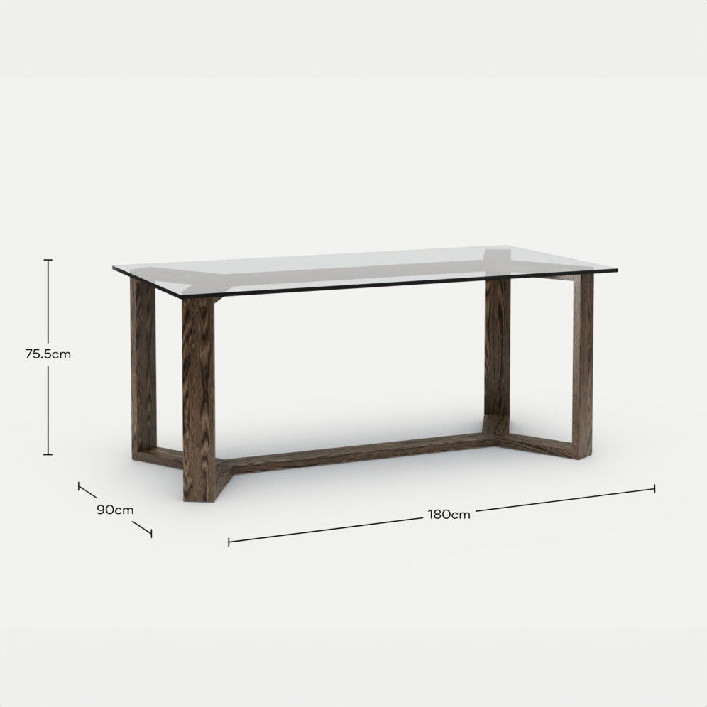 4-6 Seater Dining Table Hugo Smokey Brown