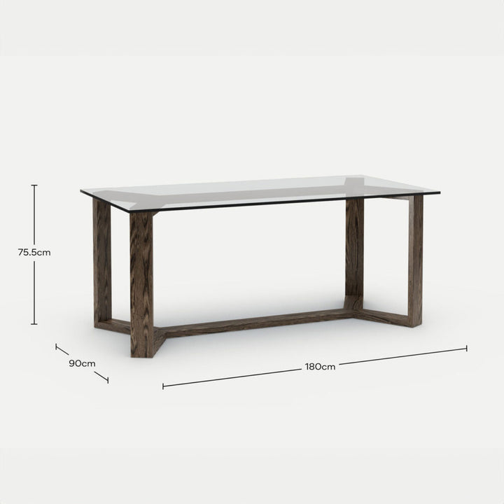 4-6 Seater Dining Table Hugo Smokey Brown