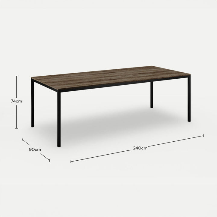 6-8 Seater Dining Table Rahul Smokey Brown