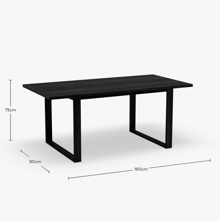 4-6 Seater Oak Dining Table Sala Jet Black