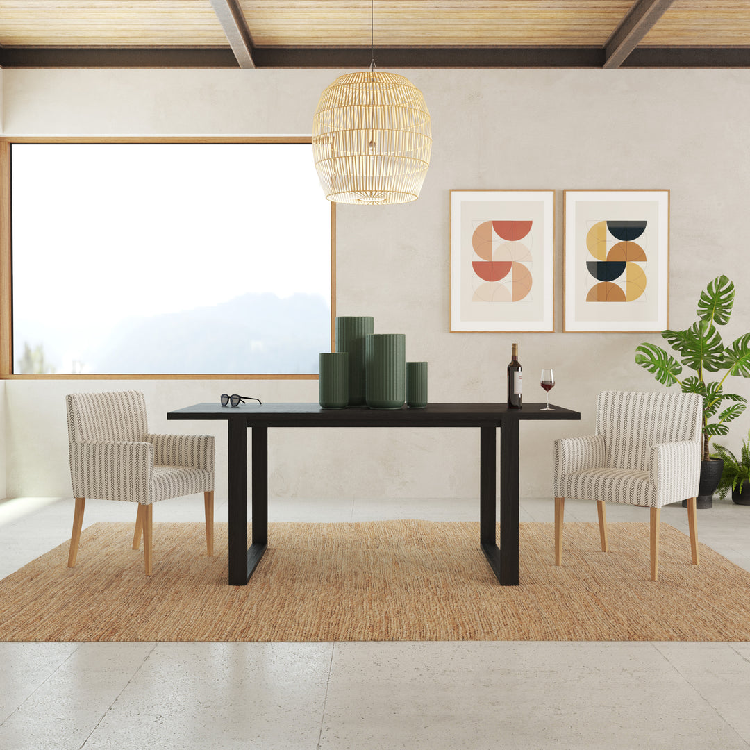 4-6 Seater Oak Dining Table Sala Jet Black