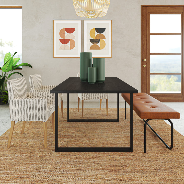 4-6 Seater Oak Dining Table Sala Jet Black